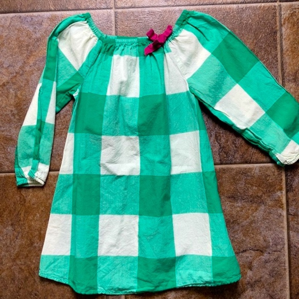 Spring Green Oversized Plaid Pink Chicken Dress
